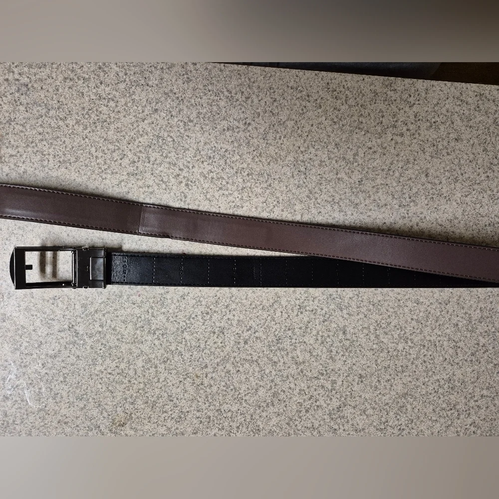 Reversible Black and Brown Leather Belt